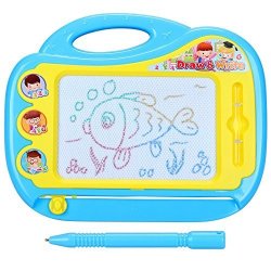 Samber Colorful Magnetic Drawing Board Erasable Writing Sketching Pad Plastic Cartoon Learning Painting Board Magic Pen Doodle Toy For Kids Children a