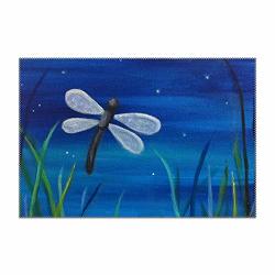 Shuizhiqing Kitchen Table Mats Placemats Set Of 1 4 6 Dragonfly Moon Paintings Table Place Mats For Kitchen Dining Table Restaurant Home Decor 12X18 Inch