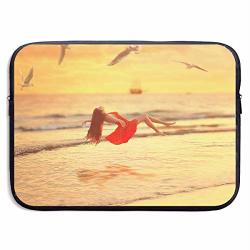 Beach Seagull Painting Business Briefcase Laptop Sleeve For 15 Inch Macbook Pro Air Lenovo Samsung Sony