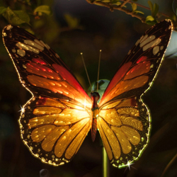 Butterfly Led Optical Fiber Solar Power Outdoor Light Lamp