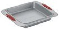 Cake Boss - Deluxe 9" Square Nonstick Cake Pan - Gray red