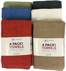 Hdg Kitchen bath wash Cloths And Towels 100% Cotton Assorted Colors Brand New Assorted 4 Pack