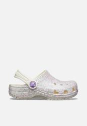 Crocs Kids Classic Glitter Clog - Pearl