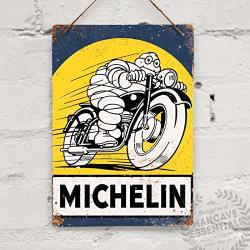 Michelin Tyres Bike Vintage Retro Garage Racer Cafe Motor Tin Sign Metal Sign Tin Sign 7.8X11.8 Inch
