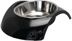 Rogz 2-in-1 Luna Black Dog Bowl - Medium