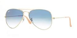 Ray-Ban Aviator Large Metal RB3025 Sunglasses - Gold With Light Blue Lens