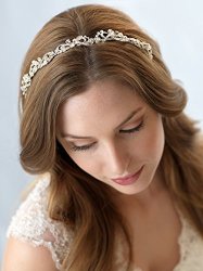 Usabride Bridal Headband Floral Rhinestone And Crystal Headpiece 3159