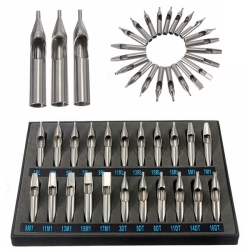 22pcs Stainless Steel Tattoo Tips Nozzle For Needles Set Kit