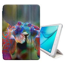 Stplus Two Fishes Kissing Cover Case + Sleep wake Function + Stand For Samsung Galaxy Tab E Lite 7" Galaxy Tab 3 Lite 7" T110 T111 T113 T116 Series