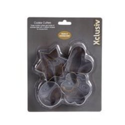 Cookie Cutters - Assorted Shapes - Stainless Steel - 4 Piece - 2 Pack