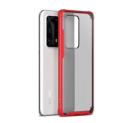 Compatible With Huawei P40 Pro Plus Case Matte Hard PC Back & Soft Tpu Bumper Cover For Huawei P40 Pro Plus Red