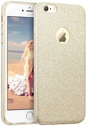 Apple 6S Case Imikoko Fashion Luxury Protective Hybrid Beauty Crystal Rhinestone Sparkle Glitter Hard Diamond Case Cover For 6S 6 GOLD-3 Layer