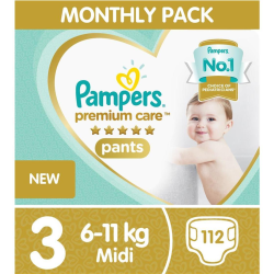 Pampers Premium Care Pants Size 3 Monthly Pack - 112 Nappies 6-11KG