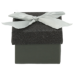Silver & Grey With Bow Small Jewellery Gift Box