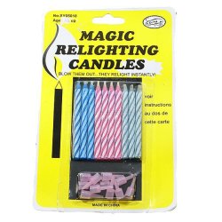 Cannot Blow Out Relighting Candles 2 Pack 18 Candle Practical Joke
