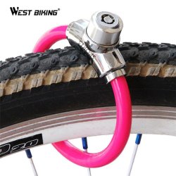 Portable Anti-theft Cycling Lock Mountain Bike Steel Ring Motorcycle Lock U Lock 2 Keys B... - Blue