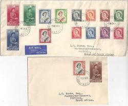 New Zealand 1954 Qeii Definitive On Two First Day Covers Fine