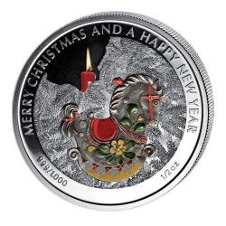 Liberia 2$ Merry Christmas And Happy New Year 2010 Horse Silver 1 2 Oz