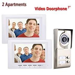 MAOTEWANG 7INCH 2 Apartments Video Door Phone Intercom System Ir-cut HD 1000TVL Camera Doorbell Camera With 2 Button 2 Monitor Waterproof