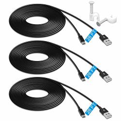 3 Pack 26FT Power Extension Cable For PS4 XBOX One Controllers wyzecam yi Camera nest Cam Indoor oculus Go netvue And Security Camera Durable Charging And Data Sync Cord