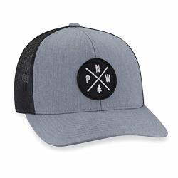 Pnw Hat - Pacific Northwest Trucker Hat Baseball Cap Snapback Golf Hat Grey
