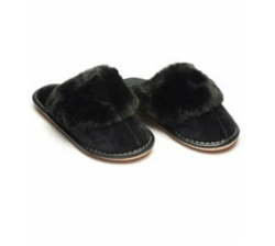 Ladies Morning Slippers Black - Size 4