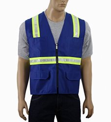 Medium Safety Depot Class 2 Ansi Safety Vest Zipper with Pockets High Visibility Reflective Orange A520