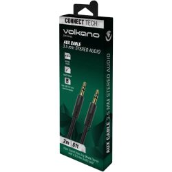 Volkano Slim Series Aux Cable 2M - Black