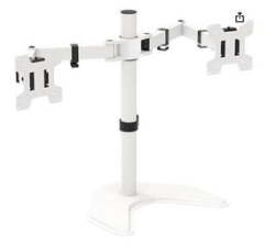 Articulating Free Standing Dual Monitor Stand White