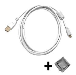 White Gold-plated USB 2.0 Cable For Akai Pro SYNTHSTATION25 USB Midi 25 Key Keyboard Controller - 15FT