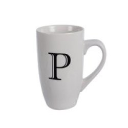 Kitchen Accessories - Mug - Letter 'p' - Ceramic - White - 3 Pack