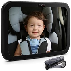 Premium Baby Mirror By Fortem - Car Rear View Backseat Mirror For Babies And Toddlers In Baby Car Seats - Wide Angle W Shatterproof