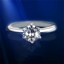 Elegant 925 Sterling Silvery Moissanite Ring - Adjustable Perfect For Weddings & Casual Attire