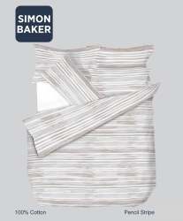 Simon Baker Pencil Stripes Cotton Printed Duvet Cover Set Various Sizes - Multi Queen 230CM X 200CM + 2 Pillowcases 45CM X 70CM