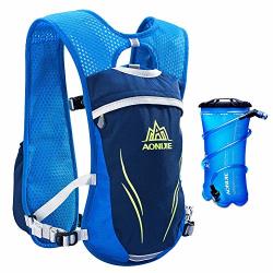 Aonijie Running Hydration Vest For Hiking Cycling Hydration Backpack For Women And Men Lightweight Trail Running Backpack 5.5L BLUE-2L