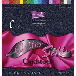 Darice 12-INCH By 12-INCH Core Dinations Glitter Silk Cardstock Assortment 20 Sheet Per Package