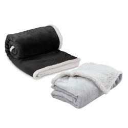 Soft Sherpa Fleece Blanket Throw - 127X152CM - 2 Piece