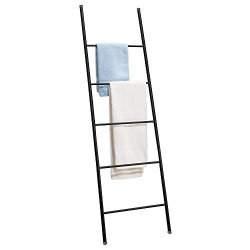 Mdesign Metal Free Standing Bath Towel Blanket Ladder Storage