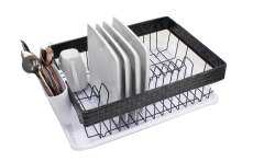 40CM X 30CM Weave Dish Draining With Cutlery Holder & Drip Tray - Copper