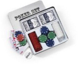 Poker Set With One Hundred Chips And Two Card Games Supplied In