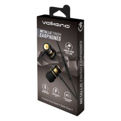 Volkano Earphones Wired With MIC Alloy Series Gold