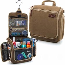 Hanging Toiletry Bag For Men And Women Large Waxed Canvas Toiletries Organizer