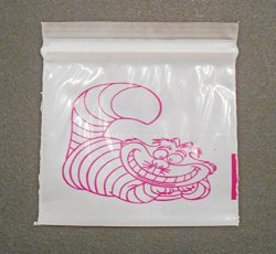 100PCS Ziplock Plastic Bags 2X2 Pink Alice In Wonderland Cheshire Cat White Poly Pink Print 2020