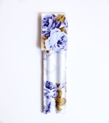 Straw Case - Purple Floral Pattern