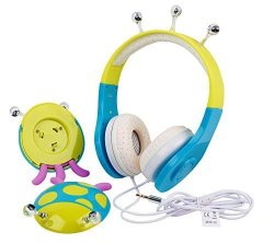 Blue Green Ladybird Children's Headphones - Compatible With The Huawei Honor 7X Huawei Mate 10 Lite - By Duragadget