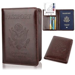 Gdtk Leather Passport Holder Cover Rfid Blocking Travel Wallet Coffee