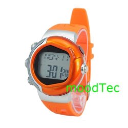 Orange Pulse Heart Rate Monitor Calories Counter Fitness Watch