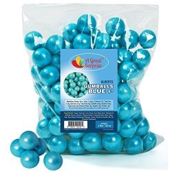 Gumballs In Bulk - Light Blue Gumballs For Candy Buffet - Shimmer Gumballs 1 Inch - Bulk Candy 2 Lb