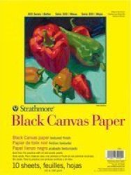 300 Black Canvas Paper Pad - 187GSM 10 Sheets 30.5 X 40.6CM