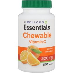 Clicks Essentials Vitamin C Orange Chew 300MG 100 Tablets